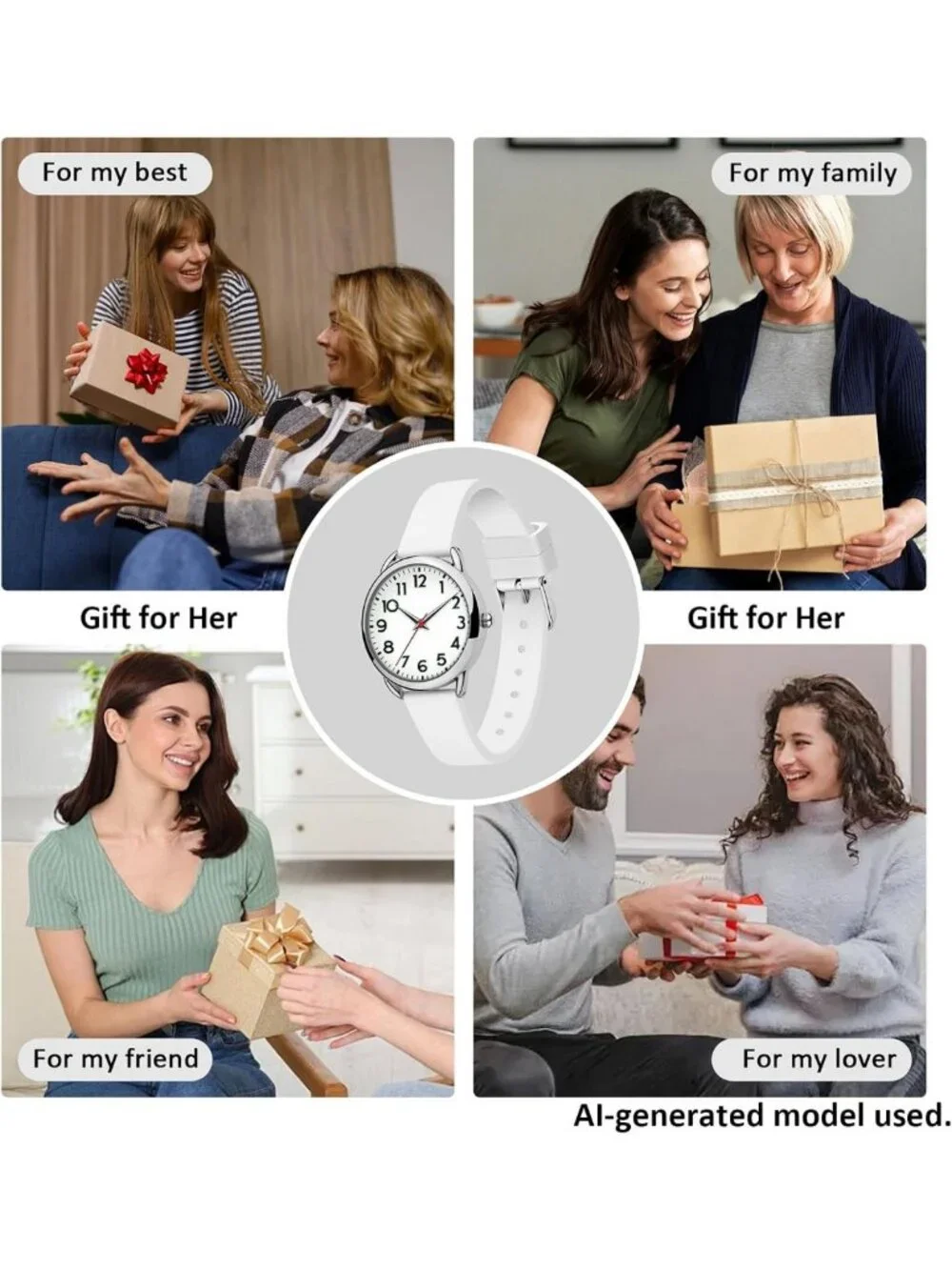 Stylish Women's Waterproof Watch with Easy-to-Read Numeral Dial & Silicone Strap